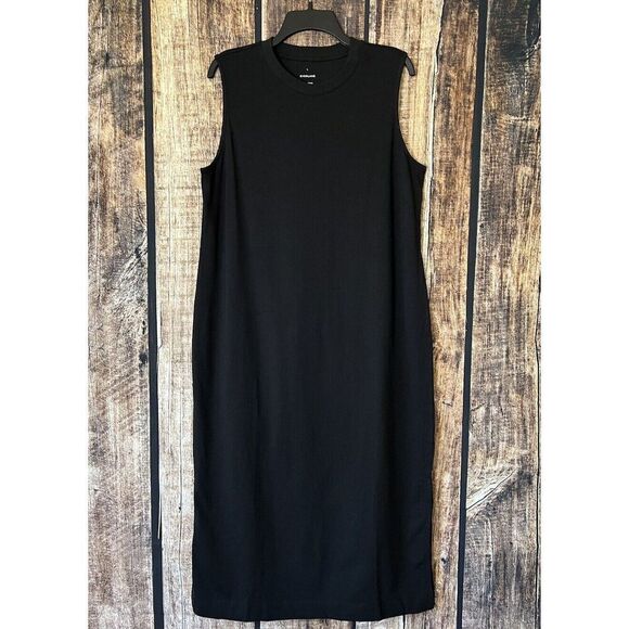 Everlane Long Weekend Tank T Shirt Dress Size L Black NWOT - Picture 3 of 13